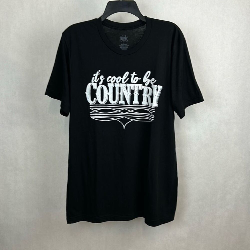 NEW Texas True Threads "It's Cool To Be Country" Tshirt Sz Large Short Sleeve Bl